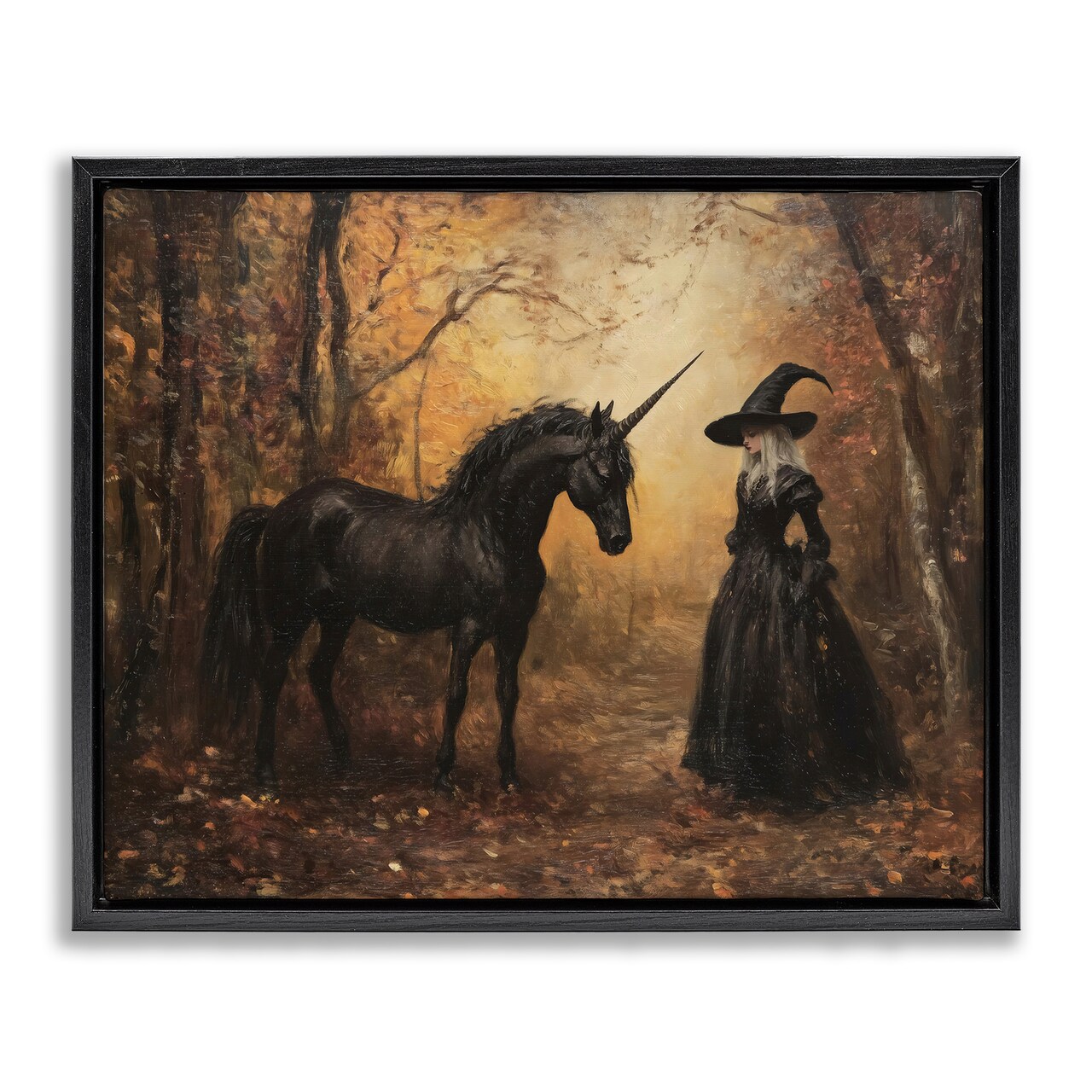 Stupell Industries Witch & Black Unicorn Floating Frame, design by Arlington Prints
